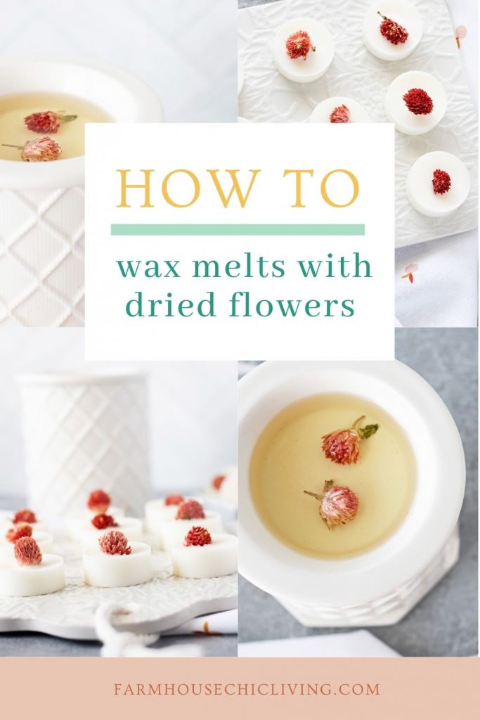 When it comes to how to make wax melts with dried flowers it couldn’t be easier!