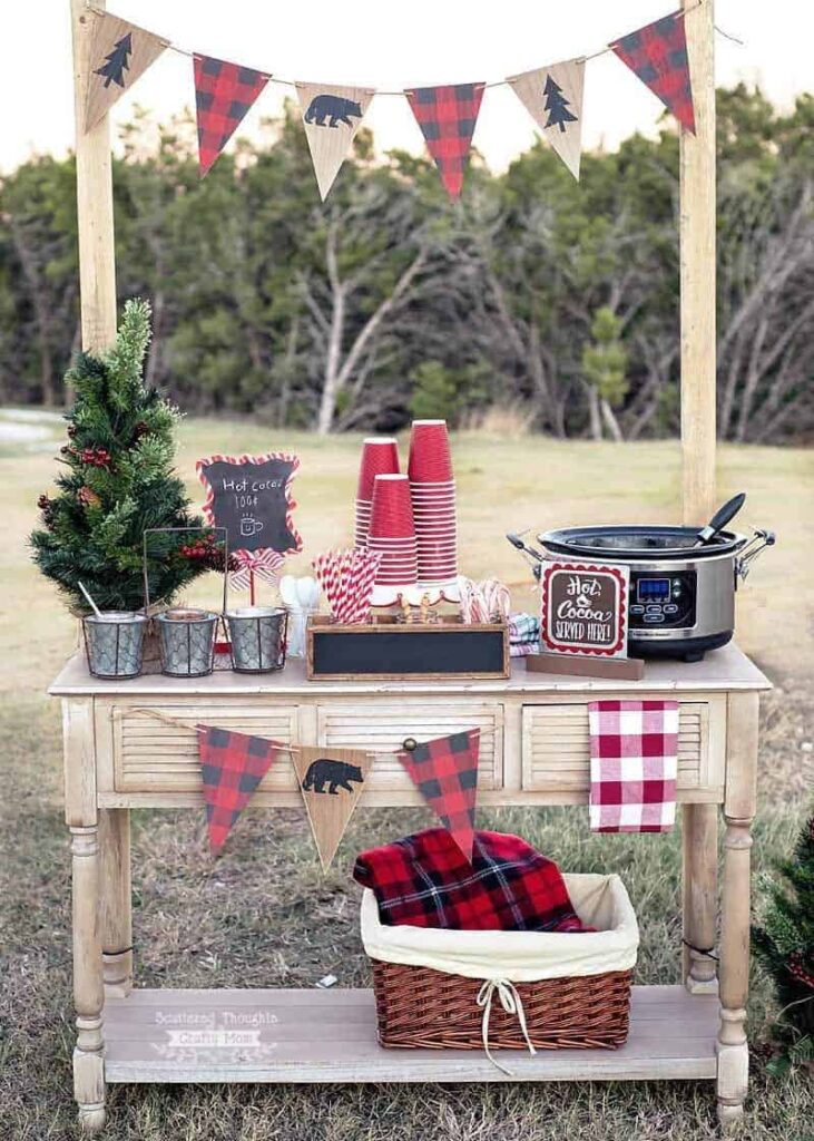 Want to have a hot cocoa bar outside? No problem! 