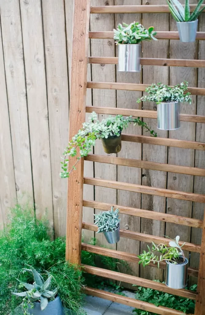 The simplicity of this vertical herb garden makes it easy to put together and a great space saver!