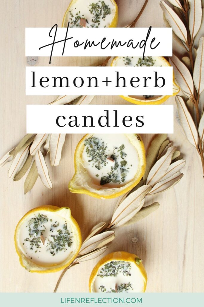This clever and beautiful lemon and herb candle makes for a fun DIY and a unique decor piece for spring garden parties! 