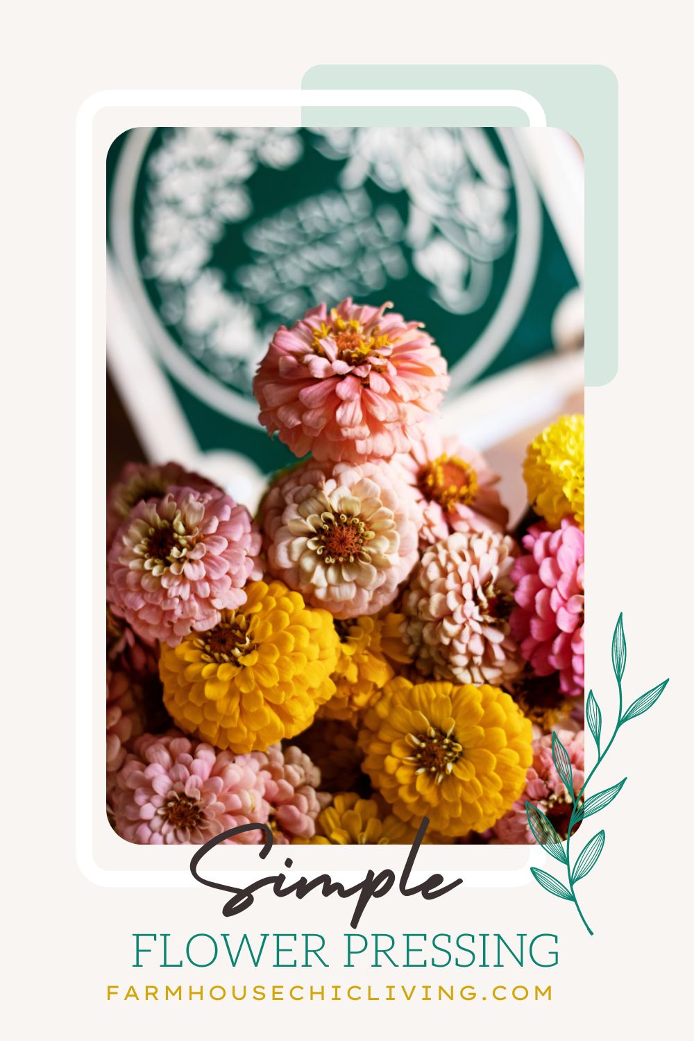 DIY Monogram Pressed Flower Art Farmhouse Chic Living