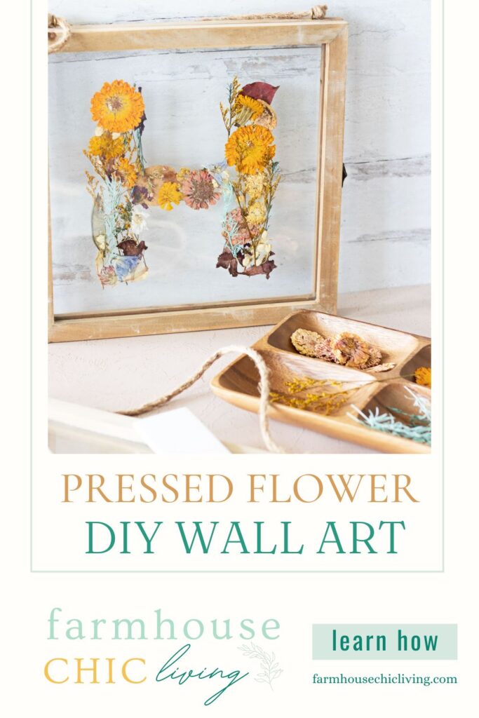 This DIY monogram pressed flower art is a cinch to make when flowers abound. And it’s one of the best pressed flower craft ideas for flowers you have saved from special occasions such as Mother’s Day or a wedding. 
