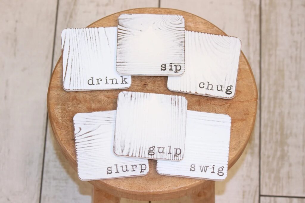 These DIY hand stamped coasters are stylish, fun to make, and can be made anytime! 