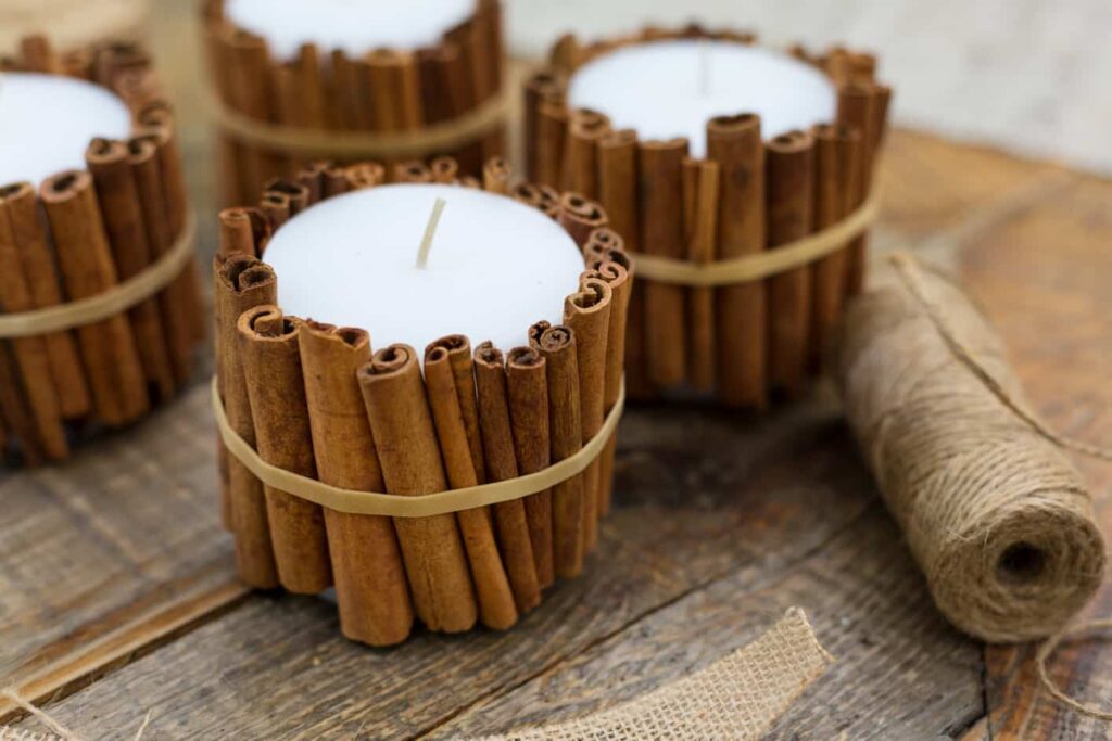 This cinnamon stick candle DIY is not only easy to make but can be done with any candle! 