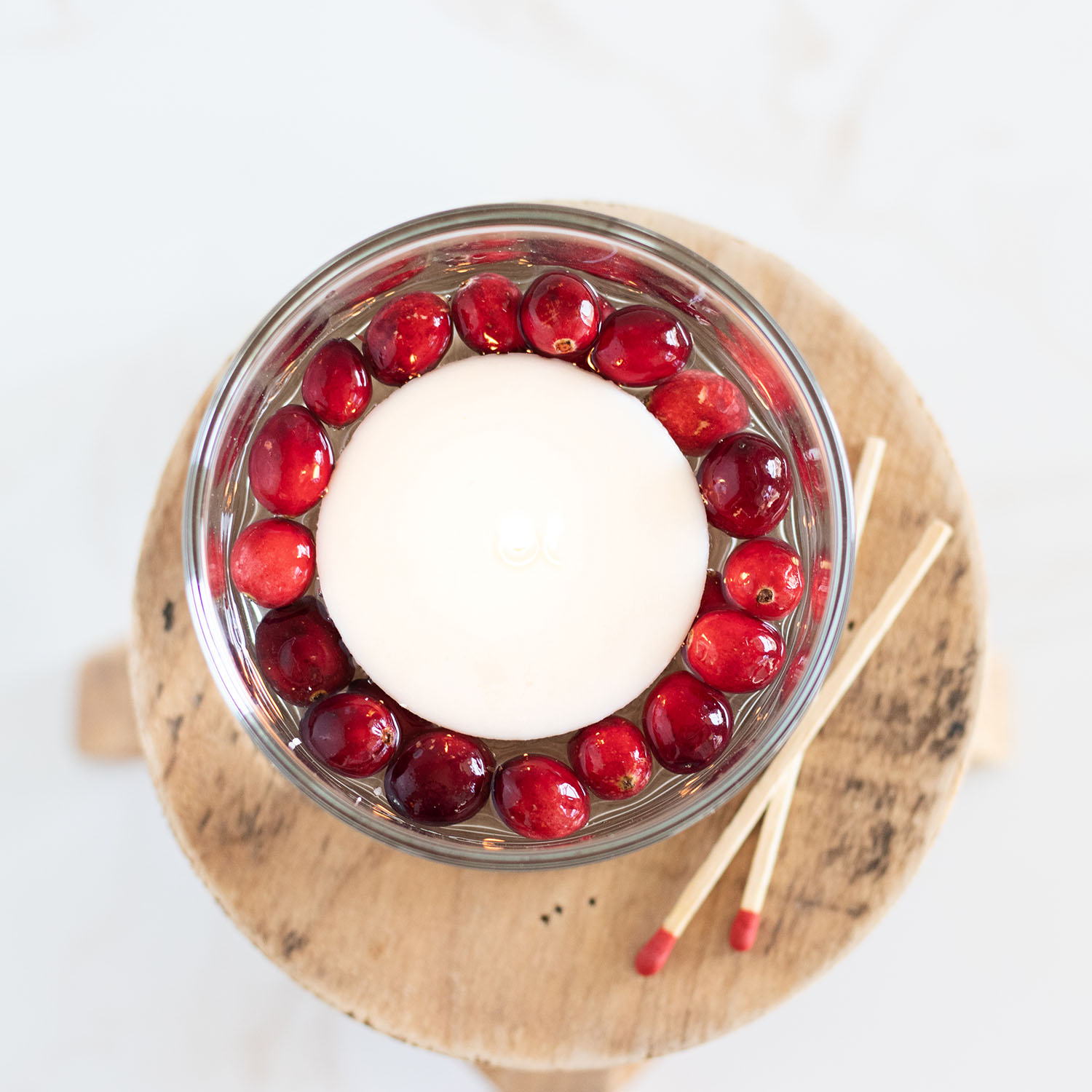 Cranberry Floating Candle Centerpiece