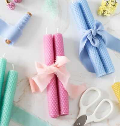 These pastel beeswax sheet candles make a wonderful decoration for the home or for special occasions. And they are a beautiful stand alone handcrafted gift. Who wouldn't enjoy receiving a hand rolled candle?