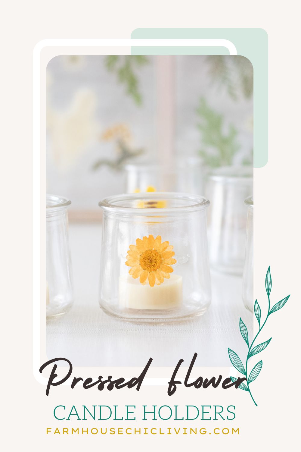 Pressed Flower Candle Holder DIY Craft