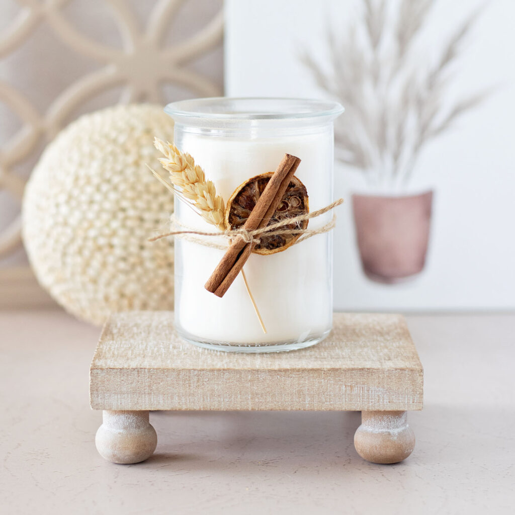 Embrace the cozy ambiance of fall with this delightful, easy fall DIY candle idea!