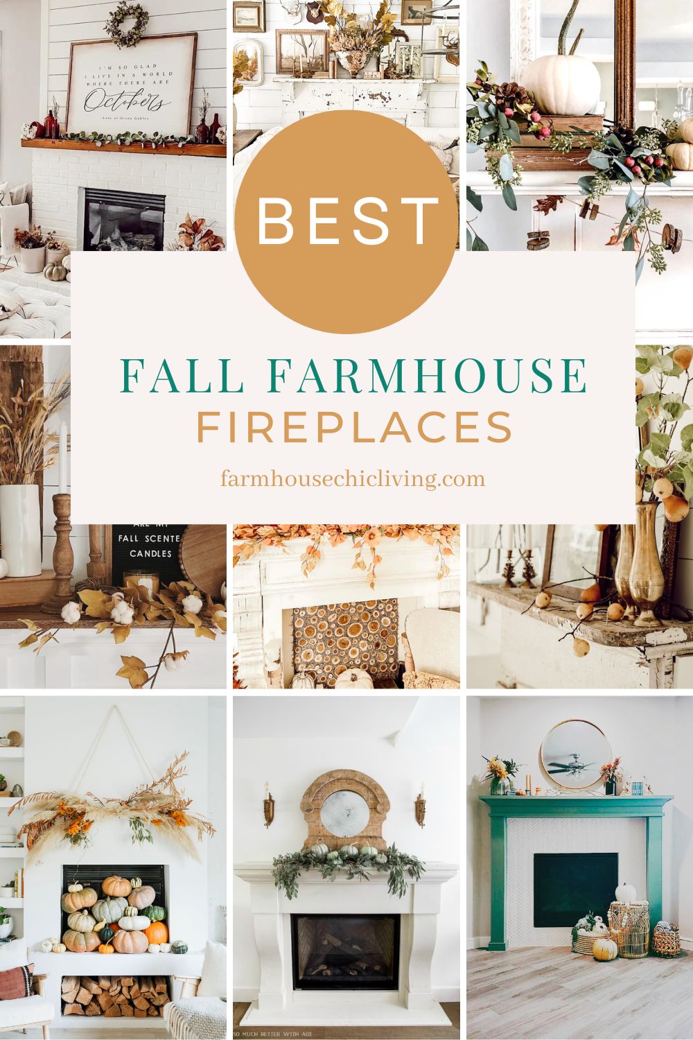Farmhouse Fall Fireplace Decor Ideas - Farmhouse Chic Living