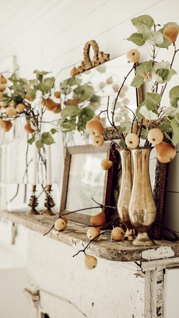 Liz Marie says this fall fruit always catches her eye in home decor. I adore the warmth and coziness pears can lend to fall decorating too.
