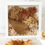 🍂 Discover the beauty of fall captured in a farmhouse-inspired shadow box DIY fall craft. 🌻 Learn how to create your own with dried flowers and leaves.