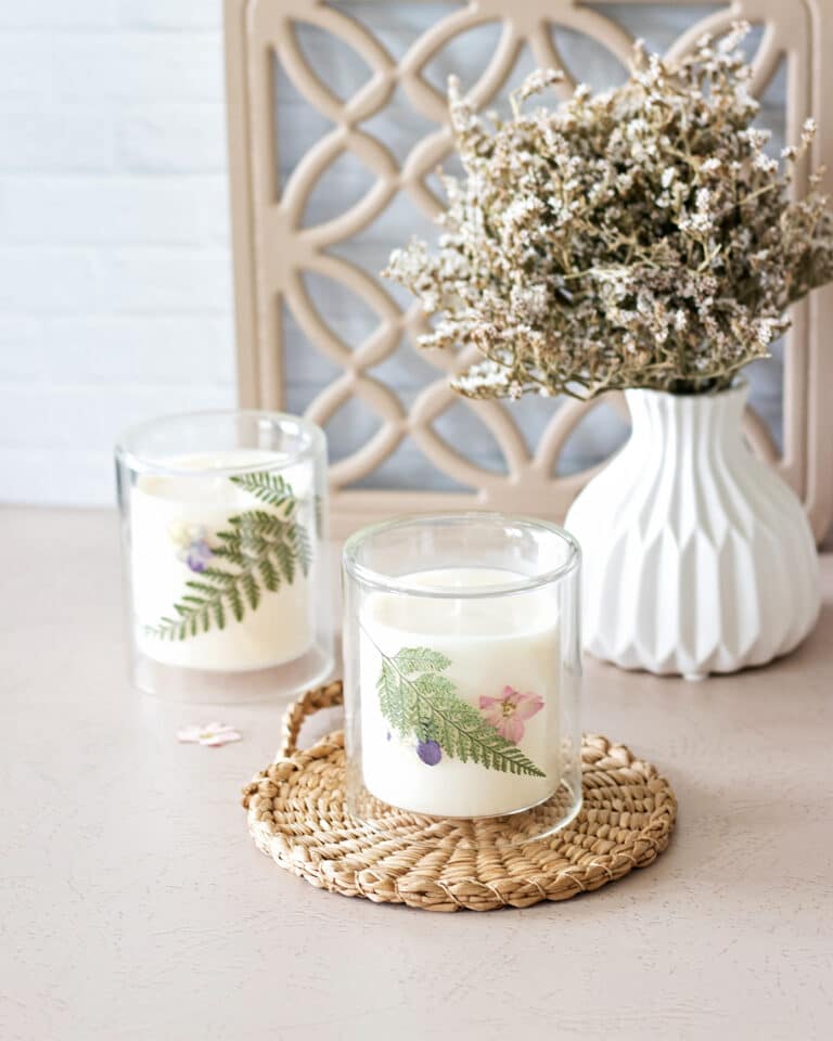 Easy Pressed Flower Candle Craft
