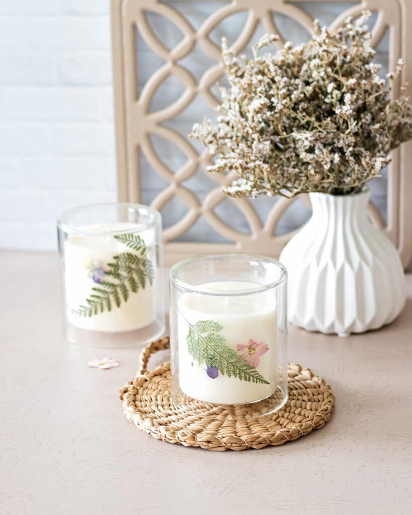 Easy Pressed Flower Candle Craft